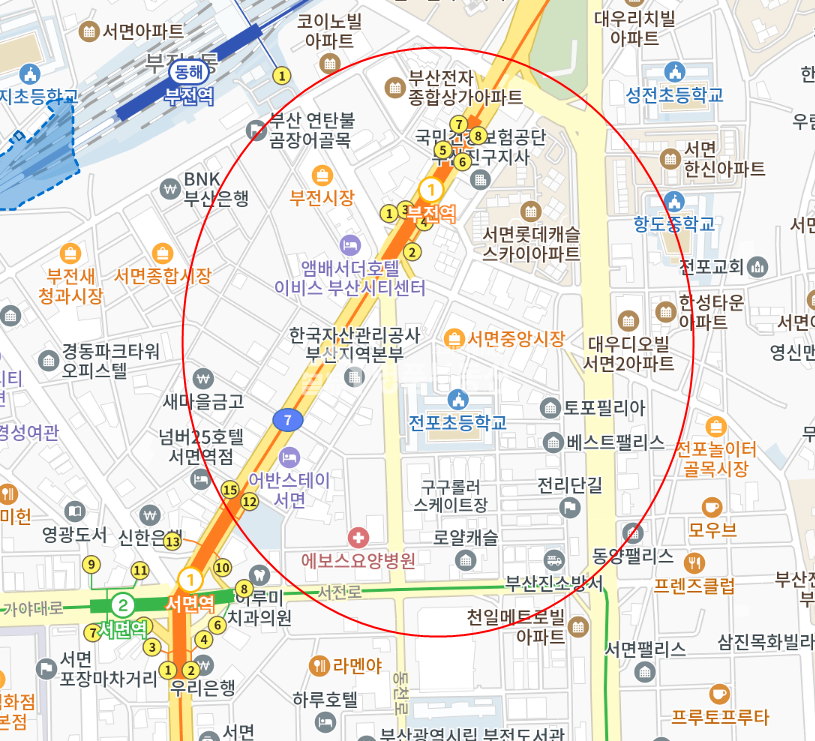 부산 부산진구 부전동 서면지하상가부전몰 인근 도로변상가임대 4층 월세 매물번호 10110 사진 1